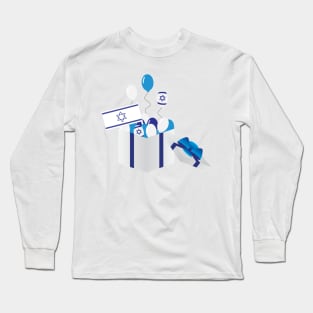 Israel flags and Balloons Long Sleeve T-Shirt